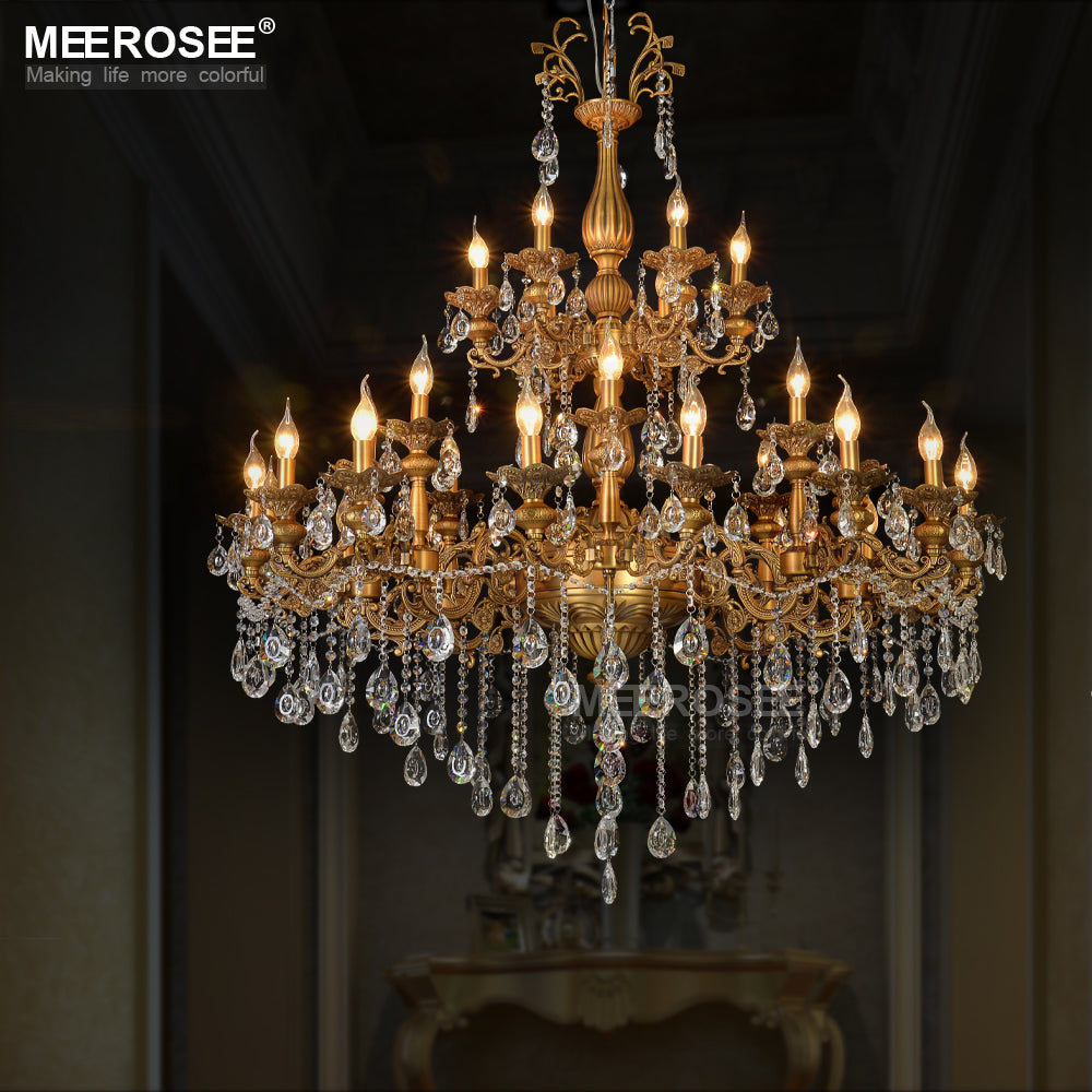 Meerosee Traditional Crystal Chandelier Light 30 Arms Living Room Hotel Home Lamp