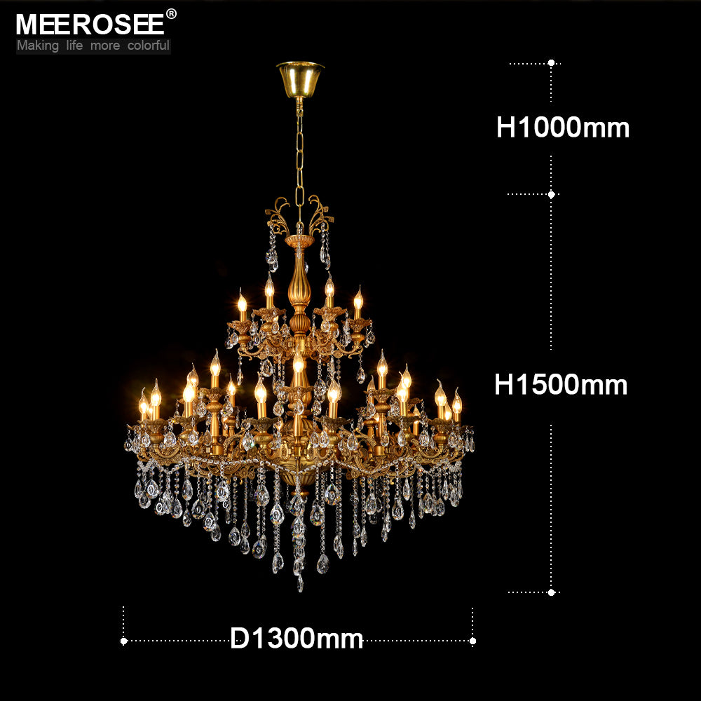 Meerosee Traditional Crystal Chandelier Light 30 Arms Living Room Hotel Home Lamp