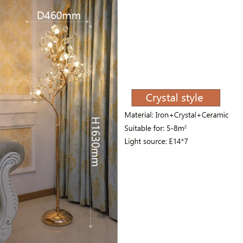 Modern Luxury Crystal Floor Lamp Living Room Bedroom Standing Light for Bedroom FL98053