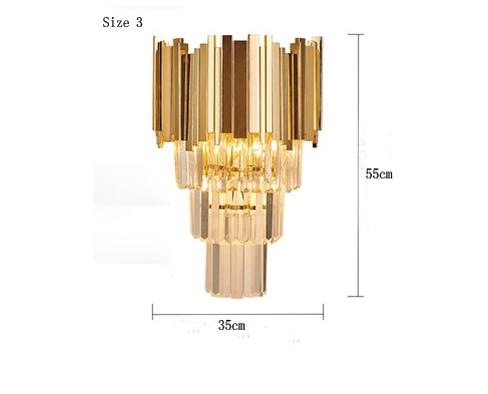 Meerosee Lighting Post-Modern Crystal Wall Sconce Light Gold Luxury Bedside Lamp