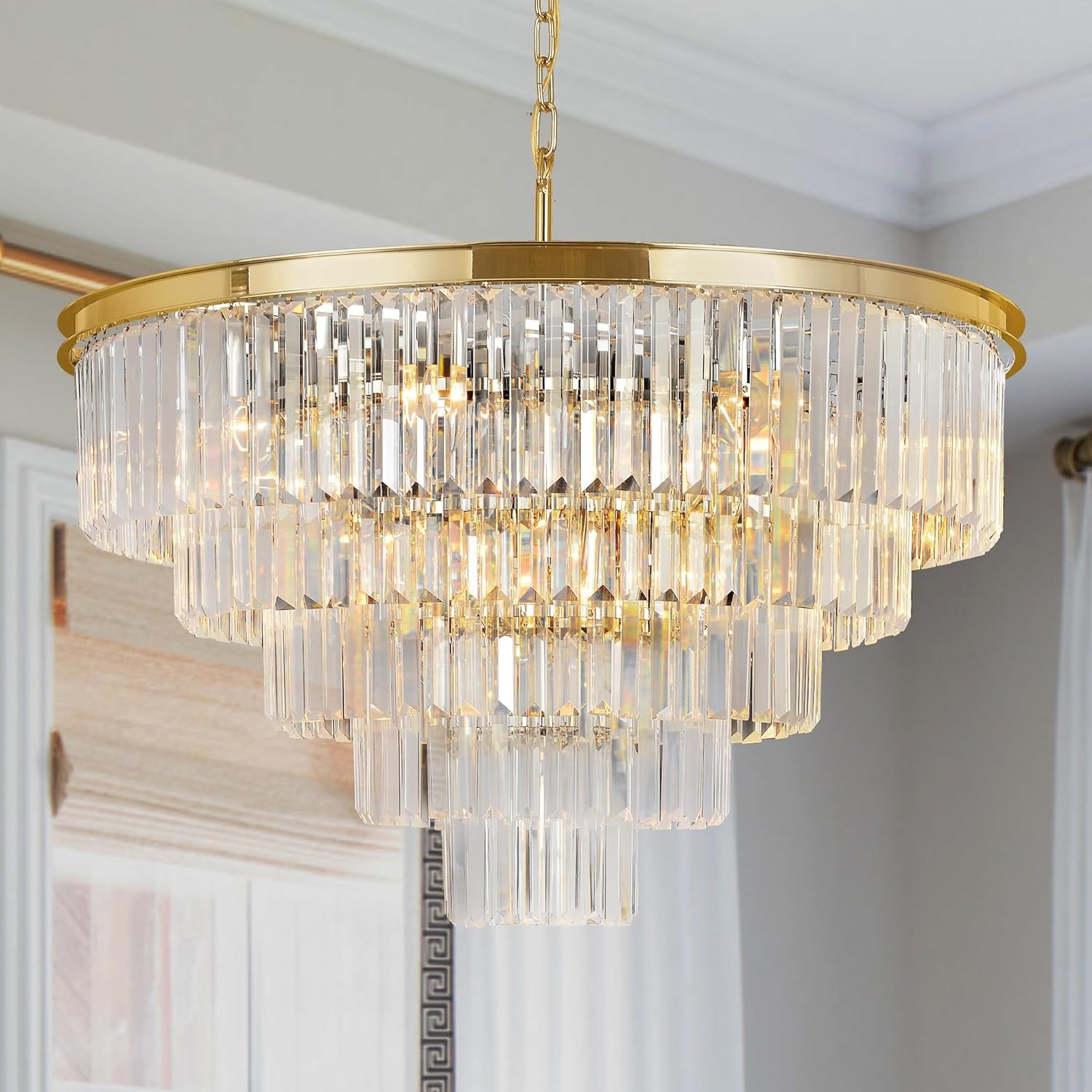 Luxurious Crystal Gold Modern Chandeliers Lights Pendant Ceiling Light