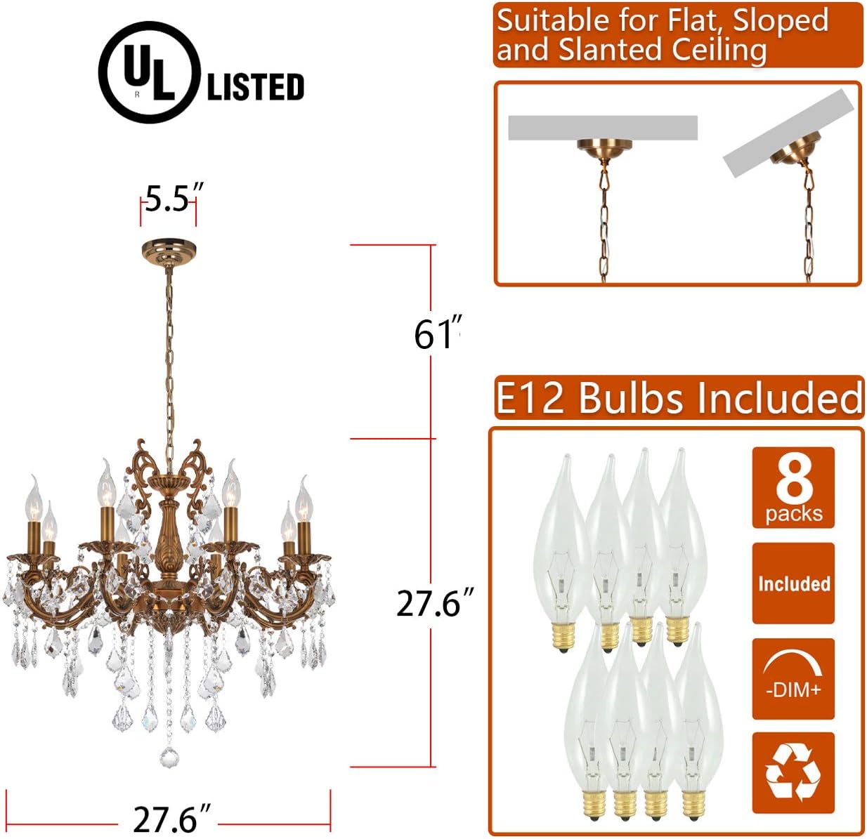 Crystal Chandeliers Contemporary Chandelier 6 Lights Island Lighting D22.1